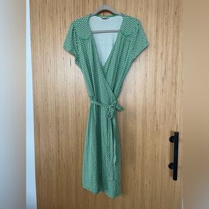 Boden Green Patterned Midi Dress